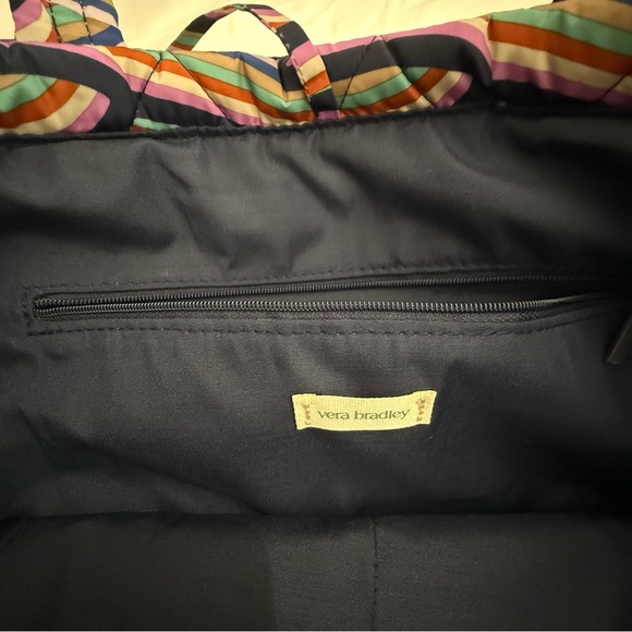 Vera Bradley Large Retro Ribbons Ultralight East West Tote Preppy Travel NWT - Picture 7 of 14